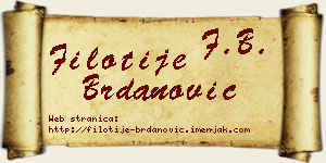 Filotije Brdanović vizit kartica